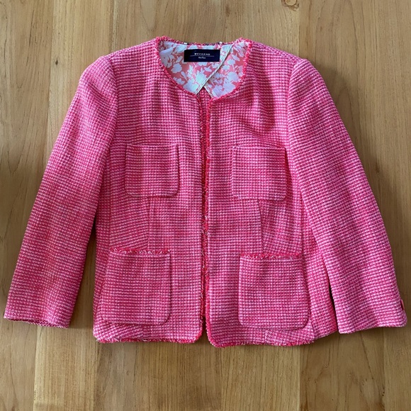 MaxMara Weekend Cotton-Blend Basketweave Jacket - Picture 1 of 9